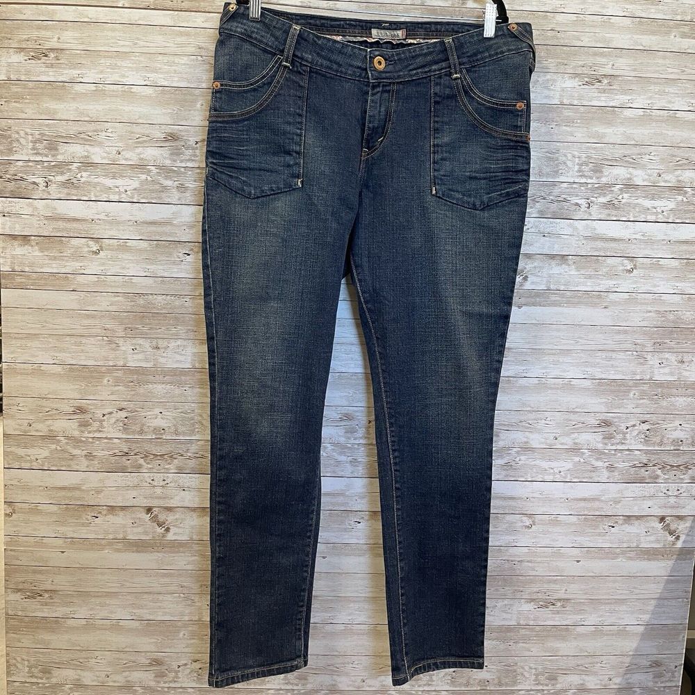 Levi's Womens 39x32 (NO TAG) Jeans 504 Slouch Skinny Indigo Blue Stretch‎ Denim